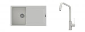 K-StrongSinks S3 mosogató szett Zala 860x500mm fehér + csaptelep Arda fehér