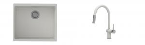 K-StrongSinks S3 mosogató szett Hron 530x460mm fehér + csaptelep Neris fehér