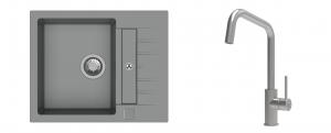 K-StrongSinks S3 mosogató szett Vardar 615x500mm szürke + csaptelep Arda nerez