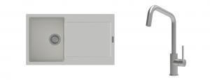 K-StrongSinks S3 mosogató szett Zala 860x500mm fehér + csaptelep Arda nerez