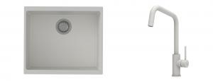 K-StrongSinks S3 mosogató szett Hron 530x460mm fehér + csaptelep Arda fehér