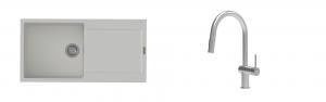 K-StrongSinks S3 mosogató szett Zala 1000x500mm fehér + csaptelep Neris nerez