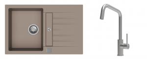 K-StrongSinks S3 mosogató szett Vardar 780x500mm bézs + csaptelep Arda nerez