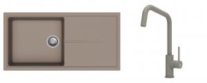 K-StrongSinks S3 mosogató szett Labe 1000x500mm bézs + csaptelep Arda bézs
