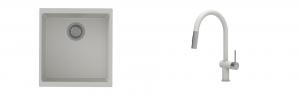 K-StrongSinks S3 mosogató szett Hron 430x460mm fehér + csaptelep Neris fehér
