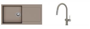 K-StrongSinks S3 mosogató szett Zala 1000x500mm bézs + csaptelep Neris bézs