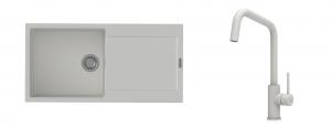 K-StrongSinks S3 mosogató szett Zala 1000x500mm fehér + csaptelep Arda fehér