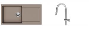 K-StrongSinks S3 mosogató szett Zala 1000x500mm bézs + csaptelep Neris nerez