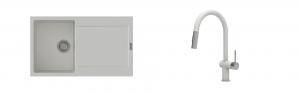 K-StrongSinks S3 mosogató szett Zala 860x500mm fehér + csaptelep Neris fehér