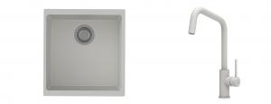 K-StrongSinks S3 mosogató szett Hron 430x460mm fehér + csaptelep Arda fehér
