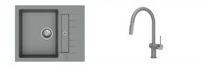 K-StrongSinks S3 mosogató szett Vardar 615x500mm szürke + csaptelep Neris szürke