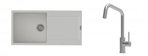 K-StrongSinks S3 mosogató szett Zala 1000x500mm fehér + csaptelep Arda nerez