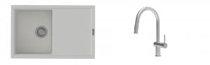 K-StrongSinks S3 mosogató szett Labe 780x500mm fehér + csaptelep Neris nerez