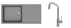 K-StrongSinks S3 mosogató szett Labe 1000x500mm szürke + csaptelep Arda nerez
