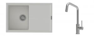 K-StrongSinks S3 mosogató szett Labe 780x500mm fehér + csaptelep Arda nerez