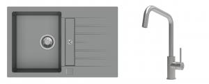 K-StrongSinks S3 mosogató szett Vardar 780x500mm szürke + csaptelep Arda nerez