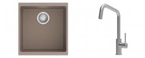 K-StrongSinks S3 mosogató szett Hron 430x460mm bézs + csaptelep Arda nerez