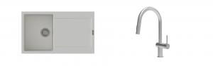 K-StrongSinks S3 mosogató szett Zala 860x500mm fehér + csaptelep Neris nerez