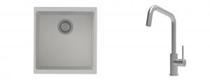K-StrongSinks S3 mosogató szett Hron 430x460mm fehér + csaptelep Arda nerez