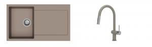 K-StrongSinks S3 mosogató szett Zala 860x500mm bézs + csaptelep Neris bézs