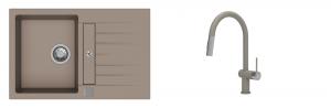 K-StrongSinks S3 mosogató szett Vardar 780x500mm bézs + csaptelep Neris bézs