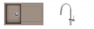 K-StrongSinks S3 mosogató szett Zala 860x500mm bézs + csaptelep Neris nerez