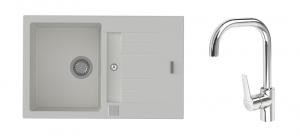 K-StrongSinks S3 mosogató szett Vardar 780 fehér + Garonne csaptelep króm