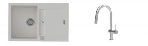 K-StrongSinks S3 mosogató szett Vardar 780x500mm fehér + csaptelep Neris nerez