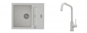 K-StrongSinks S3 mosogató szett Vardar 615x500mm fehér + csaptelep Arda fehér