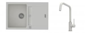 K-StrongSinks S3 mosogató szett Vardar 780x500mm fehér + csaptelep Arda fehér