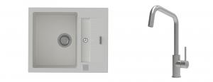 K-StrongSinks S3 mosogató szett Vardar 615x500mm fehér + csaptelep Arda nerez
