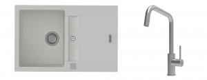 K-StrongSinks S3 mosogató szett Vardar 780x500mm fehér + csaptelep Arda nerez
