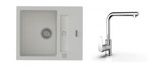 K-StrongSinks S3 mosogató szett Vardar 615 fehér +  Stréva csaptelep króm
