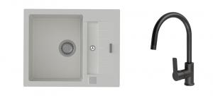 K-StrongSinks S3 mosogató szett Vardar 615 fehér + Loira csaptelep fekete