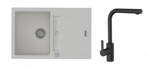K-StrongSinks S3 mosogató szett Vardar 780 fehér + Ipoly csaptelep fekete