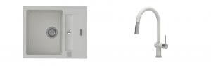 K-StrongSinks S3 mosogató szett Vardar 615x500mm fehér + csaptelep Neris fehér