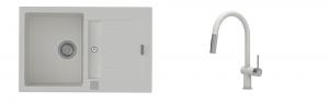 K-StrongSinks S3 mosogató szett Vardar 780x500mm fehér + csaptelep Neris fehér