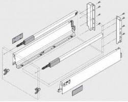 BLUM készlet Antaro D 450 mm/30 kg, Blumotion/TOB, szürke R9006