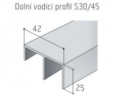 S-profil S30/45 alsó elox 2m