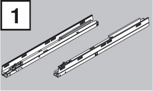 BLUM 578.5001B fióksín Tandembox 500mm 30kg B+J