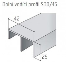 S-profil S30/45 alsó elox 2,5m