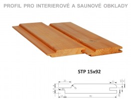 Palubky sauna Borovice ThermoWood Softline (STP) 3000/92/15
