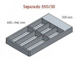 Evőeszköztartó Separado 546x300x2,8 mm ezüst