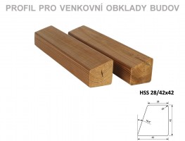 Palubky fasáda Borovice ThermoWood Rhombus 1/2 (HSS) 3000/42/28-42