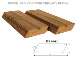 Palubky fasáda Borovice ThermoWood Rhombus (SSS) 4200/92/26