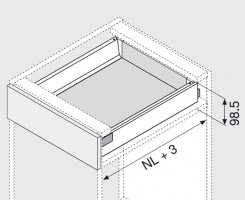 K-BLUM set Antaro M 450 mm/65 kg, Blumotion/TOB, fehér SW, inserta