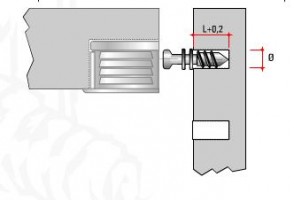 Csap excenterhez polcra TI02 Euro 6x7,5mm