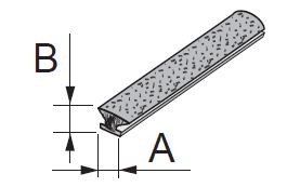 SEVROLL támfalas kefe becsúsztatható 4,8x4mm szürke