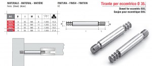 Rúd TE70 excenterhez EC35 M8x55mm cinkezett