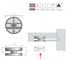 Excenter EC35 átmérő 35mm nikkelezett